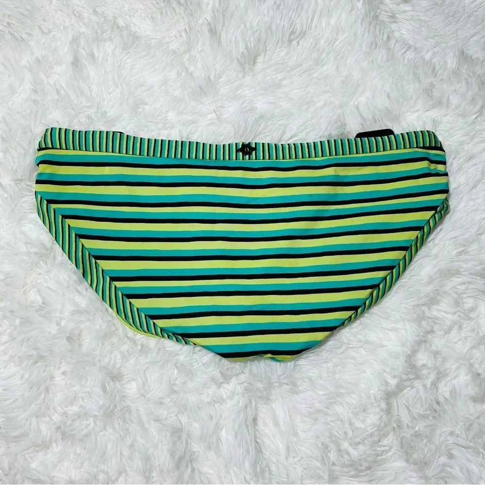 Nanette Lepore‎ Striped Green Hipster Bikini Bottom XS